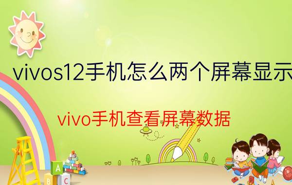 vivos12手机怎么两个屏幕显示 vivo手机查看屏幕数据？